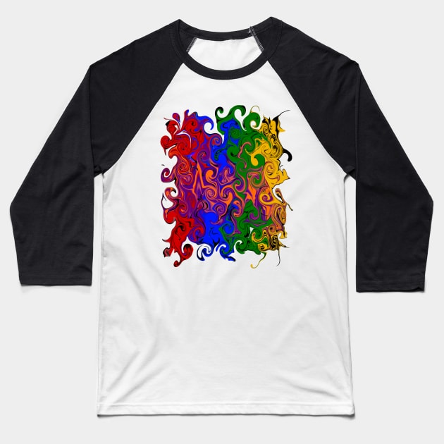 Colorful abstract pt 2 Baseball T-Shirt by Orchid's Art